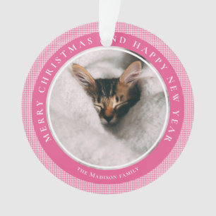 Classic Houndstooth Personalised Photo Ornament