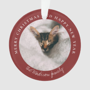 Classic Houndstooth Personalised Photo Ornament