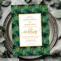 Classic Hunter Green Gold Eucalyptus Wedding 