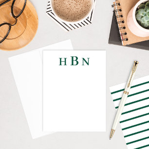 Classic Hunter Green Serif Initials Monogram Card