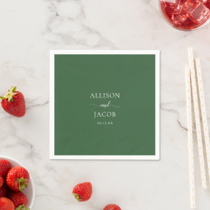 Classic Hunter Green Wedding Napkins