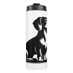 Classic Hunting Dog Vintage Dachshund Drawing Thermal Tumbler
