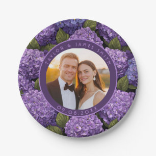 Classic Hydrangeas Plates For Engagement Party