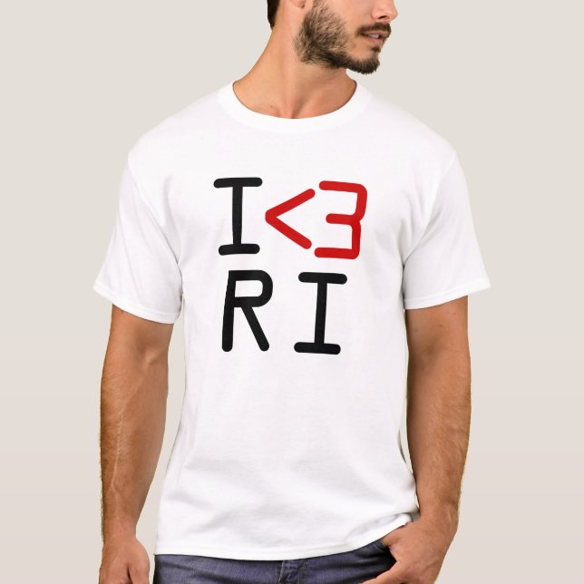 Classic I Heart RI State Pride Shirt (Front)