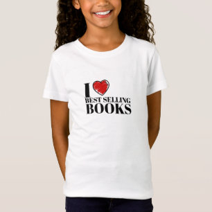 Classic "I Love Best Selling Books" Reader Design T-Shirt