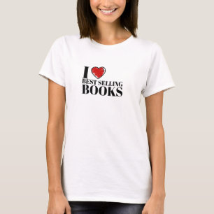Classic "I Love Best Selling Books" Reader Design T-Shirt
