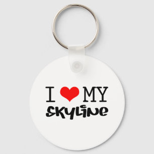 Classic "I Love My Skyline" design Key Ring