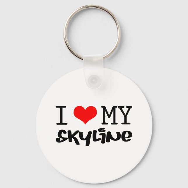 Classic "I Love My Skyline" design Key Ring (Front)