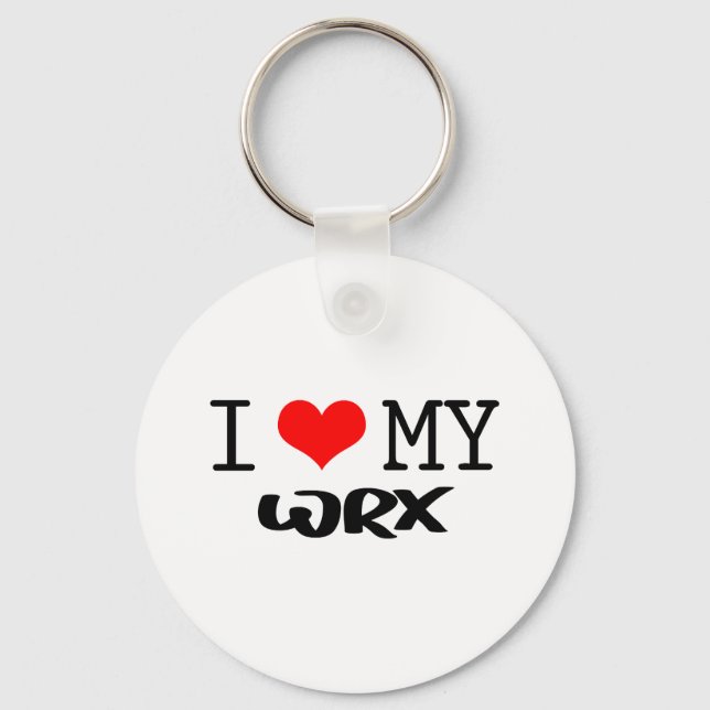 Classic "I Love My WRX" design Key Ring (Front)