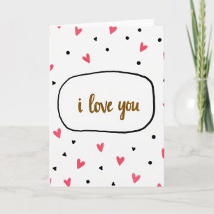 Classic I Love You Gold Glitter Card