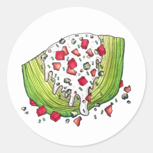 Classic Iceberg Lettuce Wedge Salad Food Foodie Round Sticker