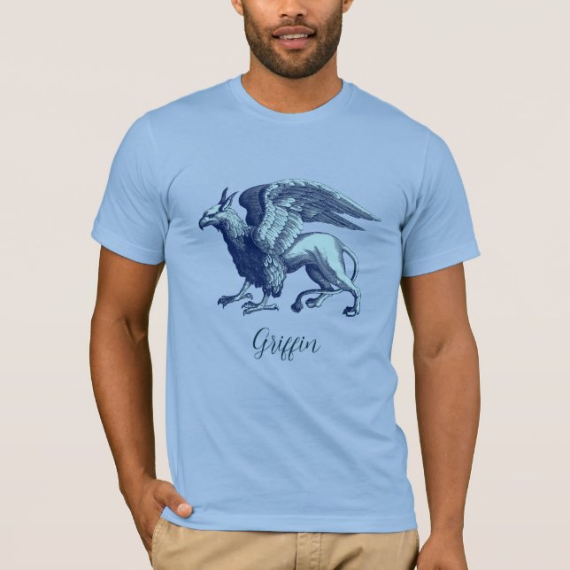 Classic Indigo Blue Griffin - Legendary Beast T-Shirt (Front)