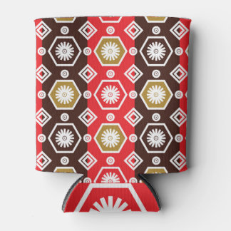Classic Indonesian Batik: Plant Motif Elegance Can Cooler