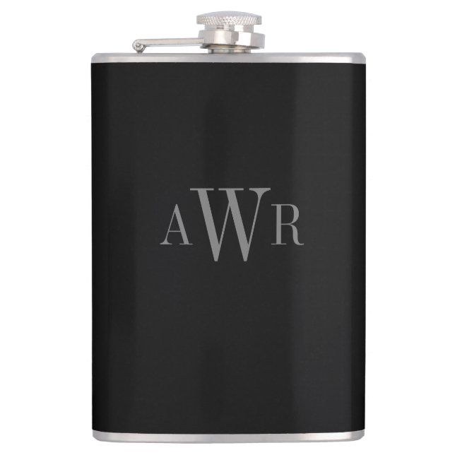 Classic Initials EDITABLE COLOR Personalised Flask (Front)