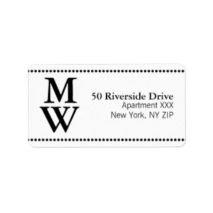 Classic Initials Stylish Address Labels (Custom)