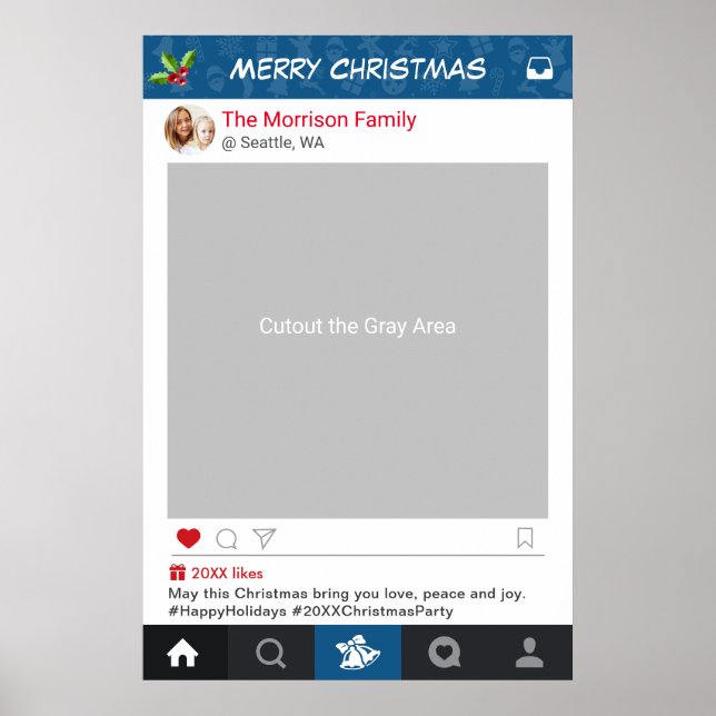 Classic Instagram Frame Christmas Party Photo Prop Poster (Front)
