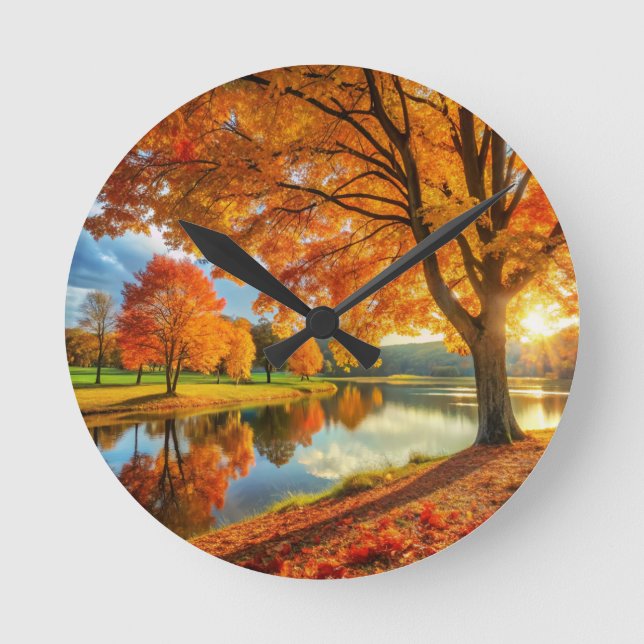 Classic Interior home Clock "Autumn Style" (Front)
