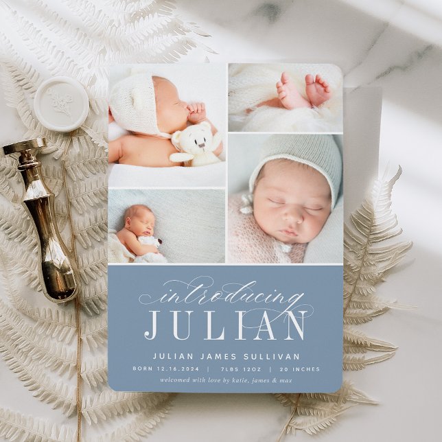 Classic Introduction | Multi Photo Birth Announcement (Creator Uploaded)
