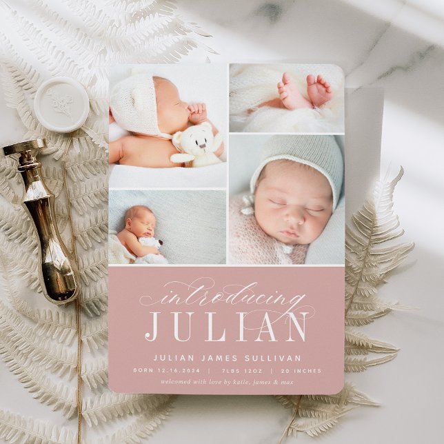 Classic Introduction | Multi Photo Birth Announcement (Creator Uploaded)