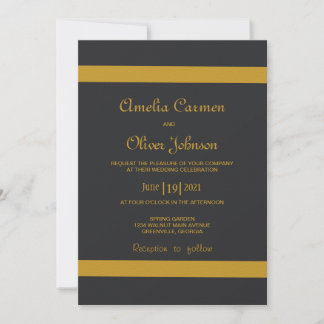 Classic invitation with a navy blue and Gold
