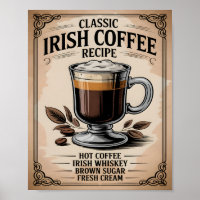 Classic Irish Coffee Recipe Vintage Rustic Kitchen