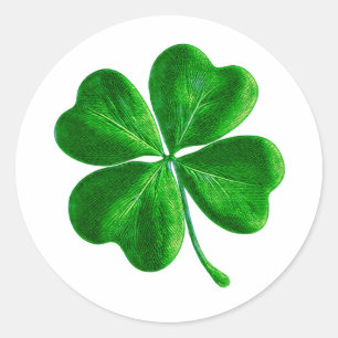 Classic Irish four leaf Clover Classic Round Sticker