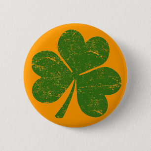 Classic Irish Shamrock 6 Cm Round Badge