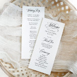Classic Italian Elegance Black and White | Wedding Programme<br><div class="desc">These simple and elegant, black and white wedding welcome programs feature classic, old-world style with romantic calligraphy. Set the tone for your luxe, sophisticated Italy inspired wedding with this classy, minimalist design. Easily add your order of ceremony, a special message of thanks to your guests, and the names of your...</div>