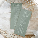 Classic Italian Elegance Sage Green | Wedding Programme<br><div class="desc">These simple and elegant, sage green wedding welcome programs feature classic, old-world style with romantic white calligraphy. Set the tone for your luxe, sophisticated Italy inspired wedding with this classy, minimalist design. Easily add your order of ceremony, a special message of thanks to your guests, and the names of your...</div>