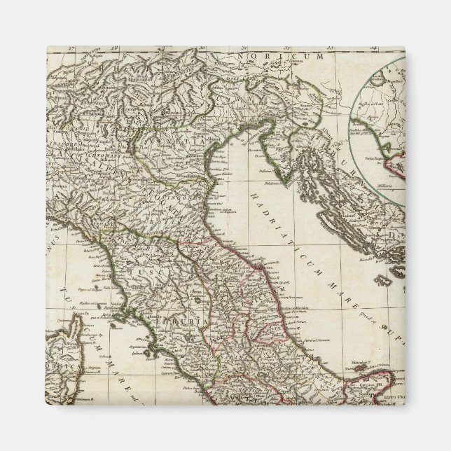 Classic Italian Map Magnet (Front)