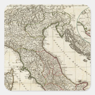 Classic Italian Map Square Sticker