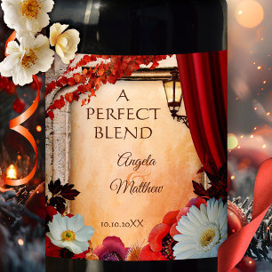 Classic Italian Style Fall Wedding Wine Label