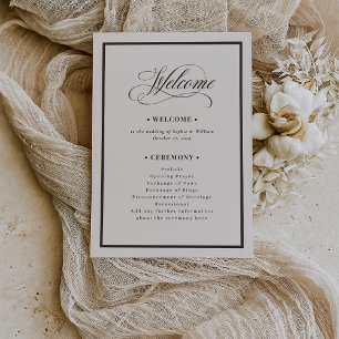 Classic Ivory and Brown   Luxe Neutral Wedding Programme