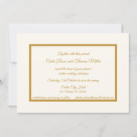 Classic ivory and gold invitation
