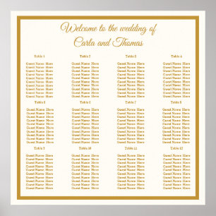 Classic ivory and gold Seating Charts