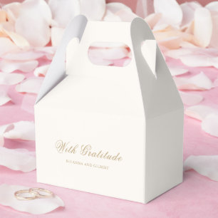 Classic Ivory and Gold Timeless Wedding Favour Box