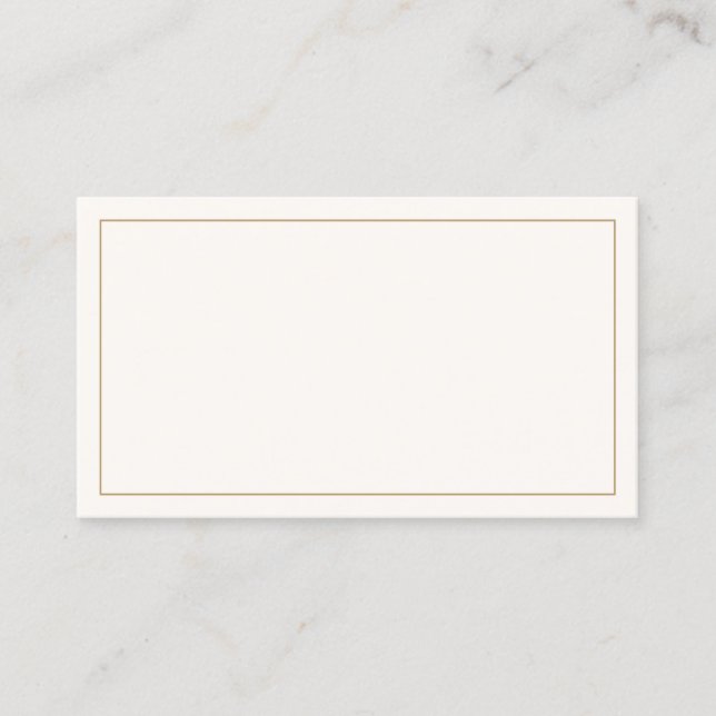 Classic Ivory and Gold Timeless Wedding Place Card (Front)