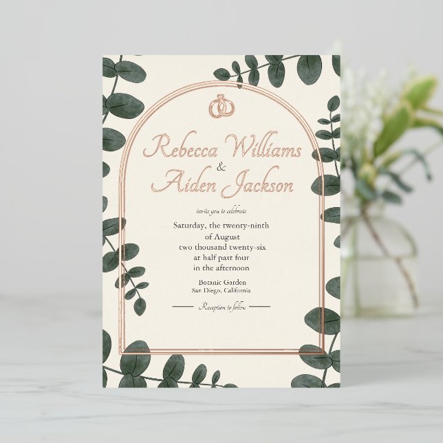Classic Ivory and Rose Gold Foil Wedding (Standing Front)