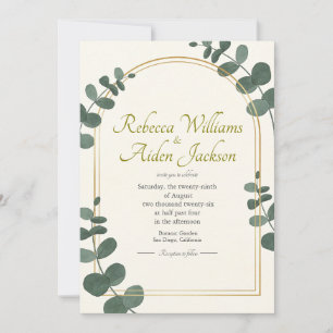 Classic Ivory and Rose Gold Wedding Invitation