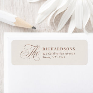 Classic Ivory and Taupe Calligraphy Return Address