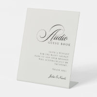 Classic Ivory Black Audio Guest Book Wedding Sign