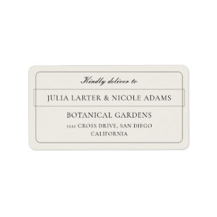 Classic Ivory Black Calligraphy Address Labels