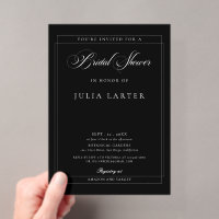 Classic Ivory Black Calligraphy Bridal Shower