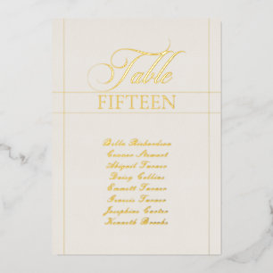 Classic Ivory Black Calligraphy Table Number Sign