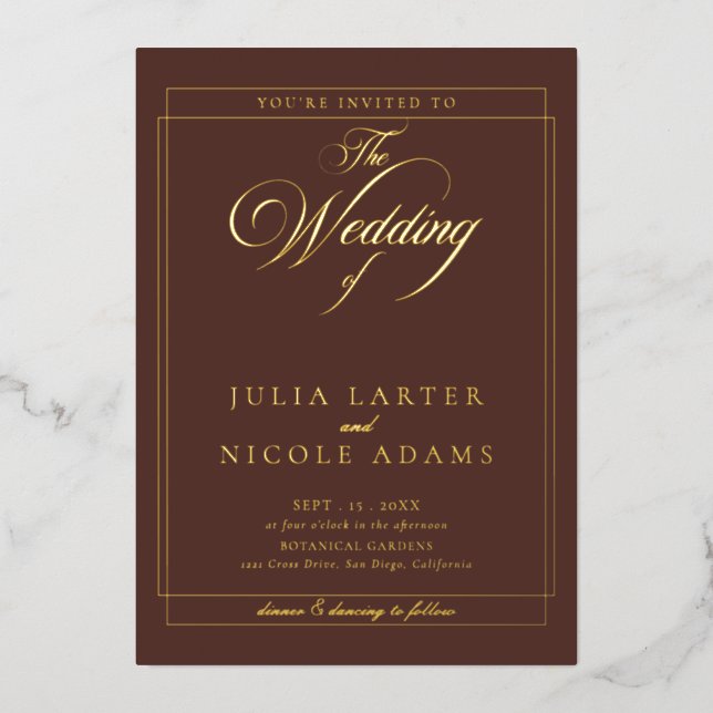 Classic Ivory Black Calligraphy Wedding (Front)