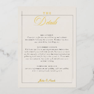 Classic Ivory Black Calligraphy Wedding Details