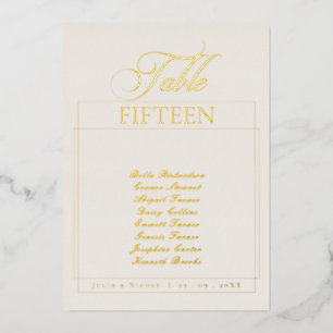 Classic Ivory Black Personalised Table Number Sign
