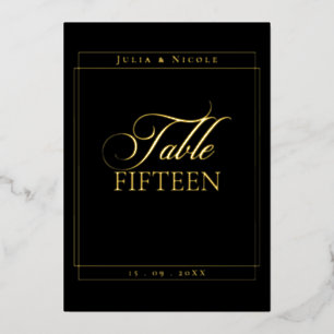 Classic Ivory Black Personalised Table Number Sign