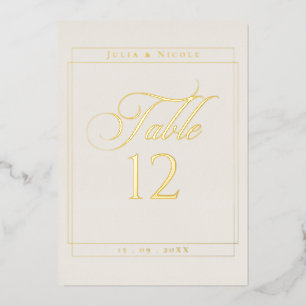 Classic Ivory Black Personalised Table Number Sign