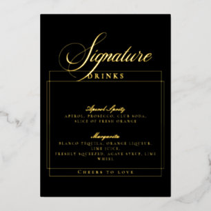 Classic Ivory Black Signature Drinks Sign